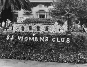 An early. photo of a SJ Woman's Club Float